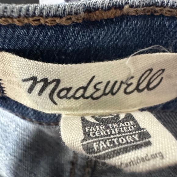 Madewell Mid Rise Kick Out Jeans Blue Wash Size 33P Flare Cropped Denim - Picture 4 of 7